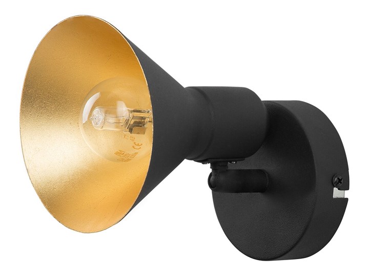 Beliani Zestaw 2 lamp ściennych czarny ze złotym metalowy regulowany klosz 1-punktowy styl industrialny Kinkiet z regulacją Kinkiet z kloszem Styl Nowoczesny