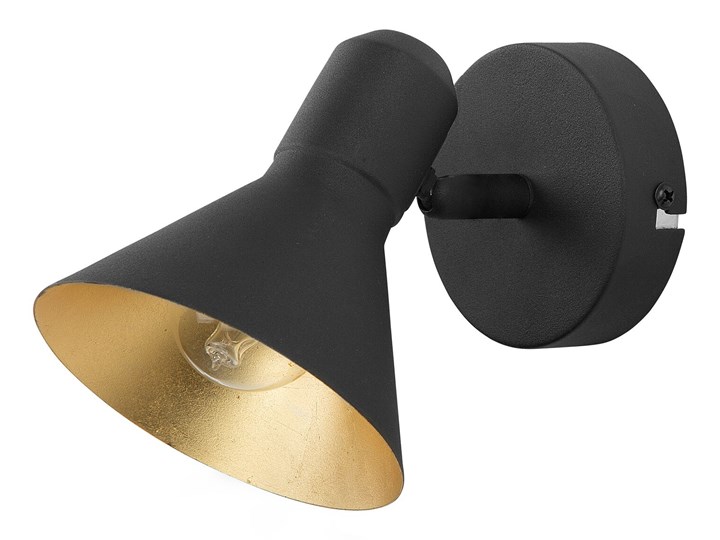 Beliani Zestaw 2 lamp ściennych czarny ze złotym metalowy regulowany klosz 1-punktowy styl industrialny Kinkiet z regulacją Kinkiet z kloszem Styl Nowoczesny