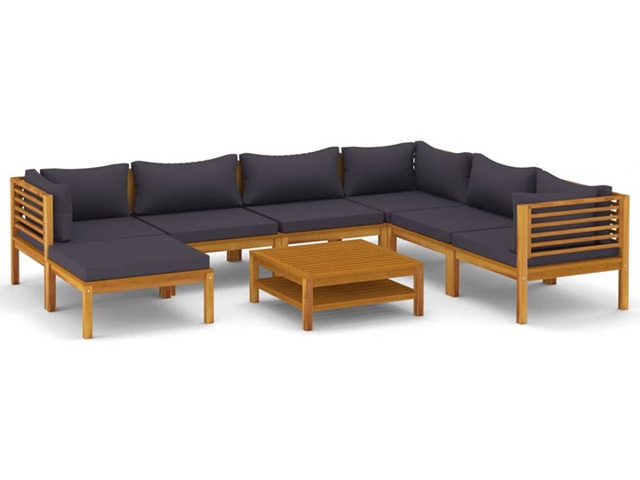 vidaXL 8-cz. zestaw wypoczynkowy do ogrodu, z poduszkami, akacjowy Drewno Tworzywo sztuczne Zestawy wypoczynkowe Zestawy kawowe Zestawy modułowe Zawartość zestawu Sofa