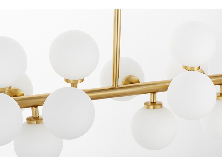 NOWOCZESNA LAMPA WISZĄCA MOSIĘŻNA PETRICA W16 Ilość źródeł światła 16 źródeł Lampa z kloszem Mosiądz Szkło Lampa z abażurem Metal Styl Nowoczesny