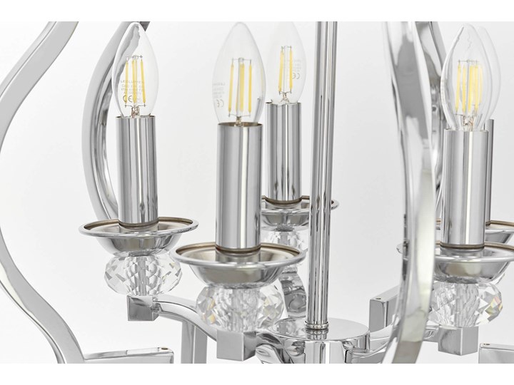 LAMPA WISZĄCA CESARO W5 LUMINA DECO Metal Lampa z kryształkami Kryształ Chrom Kolor Srebrny Lampa z kloszem Szkło Lampa z abażurem Ilość źródeł światła 5 źródeł