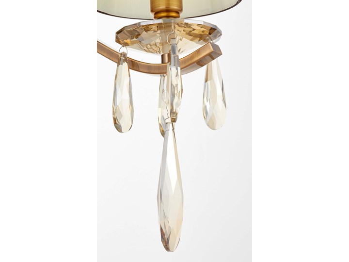 LAMPA ŚCIENNA KINKIET KRYSZTAŁOWY MOSIĘŻNY ALESSIA W1 Kinkiet dekoracyjny Metal Kategoria Lampy ścienne  Kinkiet z kloszem Tkanina Kinkiet z abażurem Styl Glamour