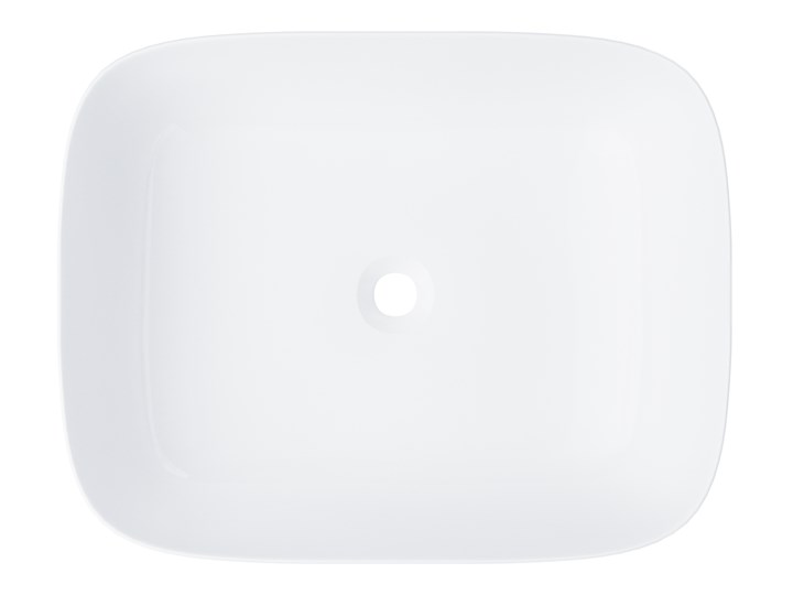 Wolnostojąca umywalka nablatowa Corsan 649919 prostokątna biała 50 x 39,5 x 14 cm z korkiem chrom Stal Nablatowe Prostokątne Ceramika Wolnostojące Kolor Biały