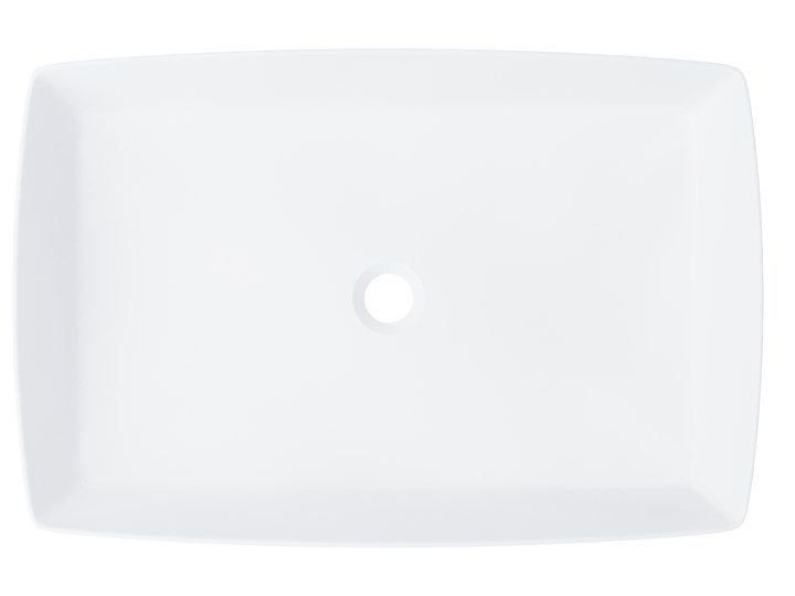 Wolnostojąca umywalka nablatowa Corsan 649971 prostokątna biała 58 x 38 x 15 cm z korkiem czarnym Ceramika Stal Nablatowe Prostokątne Wolnostojące Kolor Biały