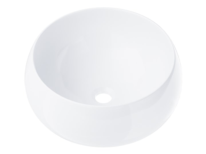 Wolnostojąca umywalka nablatowa Corsan 649926 okrągła biała 40 x 40 x 16 cm z korkiem czarnym Nablatowe Stal Okrągłe Wolnostojące Ceramika Kolor Biały