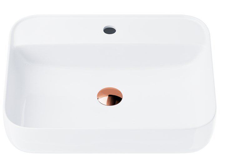 Wolnostojąca umywalka nablatowa Corsan 649896 prostokątna biała 50 x 40 x 14 cm z otworem na baterię ...