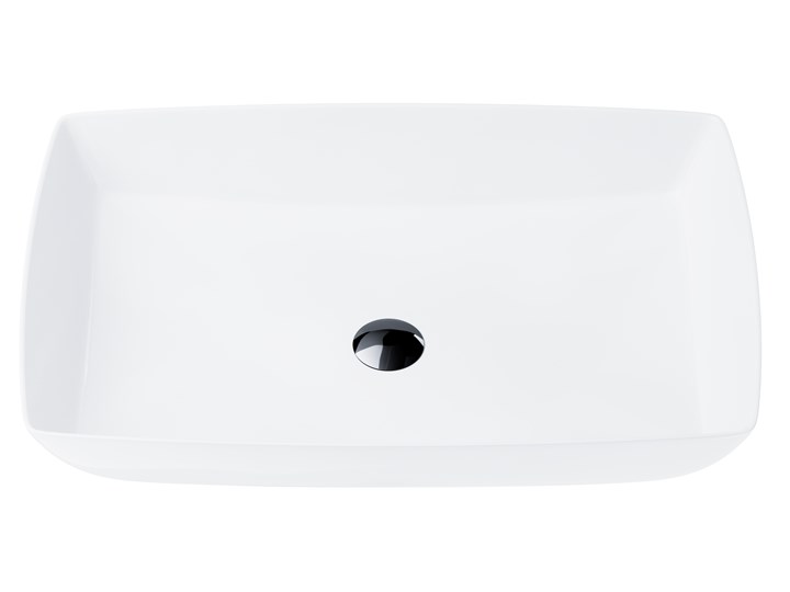 Wolnostojąca umywalka nablatowa Corsan 649971 prostokątna biała 58 x 38 x 15 cm z korkiem czarnym