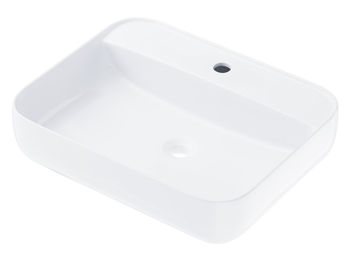 Wolnostojąca umywalka nablatowa Corsan 649896 prostokątna biała 55 x 40 x 14 cm z otworem na baterię Ceramika Wolnostojące Prostokątne Nablatowe Kolor Biały