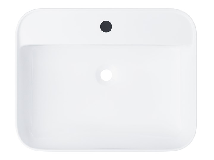 Wolnostojąca umywalka nablatowa Corsan 649896 prostokątna biała 55 x 40 x 14 cm z otworem na baterię Prostokątne Kolor Biały Wolnostojące Nablatowe Ceramika Kategoria Umywalki