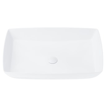 Wolnostojąca umywalka nablatowa Corsan 649971 prostokątna biała 58 x 38 x 15 cm z korkiem białym