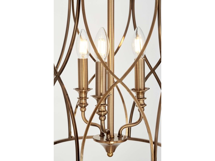 LAMPA SUFITOWA ART DECO MOSIĘŻNA ELMONT W3 Mosiądz Lampa druciana Kategoria Lampy wiszące Metal Pomieszczenie Salon
