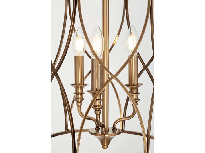 LAMPA SUFITOWA ART DECO MOSIĘŻNA ELMONT W3 Mosiądz Metal Lampa druciana Kolor Złoty