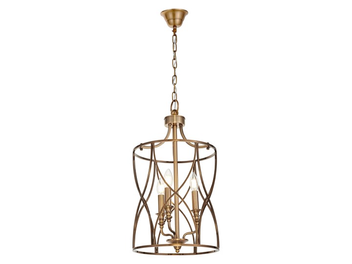 LAMPA SUFITOWA ART DECO MOSIĘŻNA ELMONT W3 Mosiądz Lampa druciana Metal Pomieszczenie Salon Pomieszczenie Jadalnia