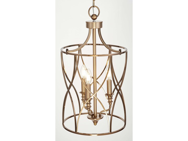 LAMPA SUFITOWA ART DECO MOSIĘŻNA ELMONT W3 Metal Mosiądz Pomieszczenie Salon Lampa druciana Kolor Złoty