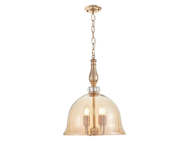 NOWOCZESNA LAMPA WISZĄCA ZŁOTA BOLEO W4 Lampa z kloszem Lampa z abażurem Kryształ Lampa z kryształkami Metal Chrom Szkło Pomieszczenie Salon