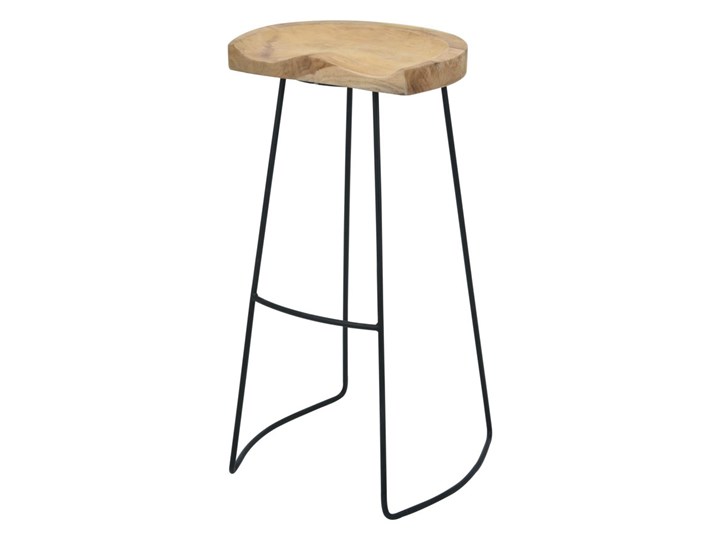 Loftowy hoker drewniany - Vuliu Szerokość 40 cm Głębokość 32 cm Drewno Wysokość 81 cm Pomieszczenie Kuchnia Metal Kategoria Krzesła kuchenne