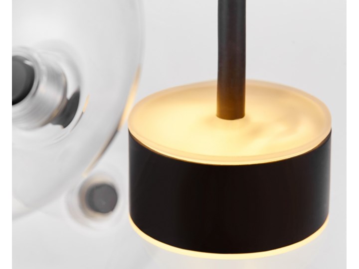 NOWOCZESNA LAMPA WISZĄCA CZARNA NERONI W6 Metal Lampa z abażurem Szkło Lampa z kloszem Kolor Czarny Styl Nowoczesny