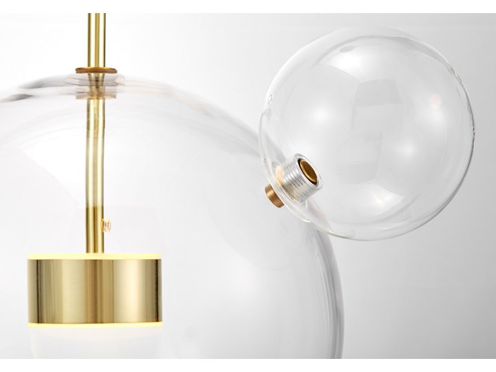 NOWOCZESNA LAMPA WISZĄCA ZŁOTA NERONI W4 Funkcje Lampa LED Szkło Lampa z kloszem Metal Lampa z abażurem Kolor Złoty