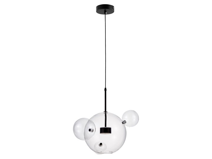 NOWOCZESNA LAMPA WISZĄCA CZARNA NERONI W4 Metal Lampa z abażurem Szkło Lampa z kloszem Pomieszczenie Salon