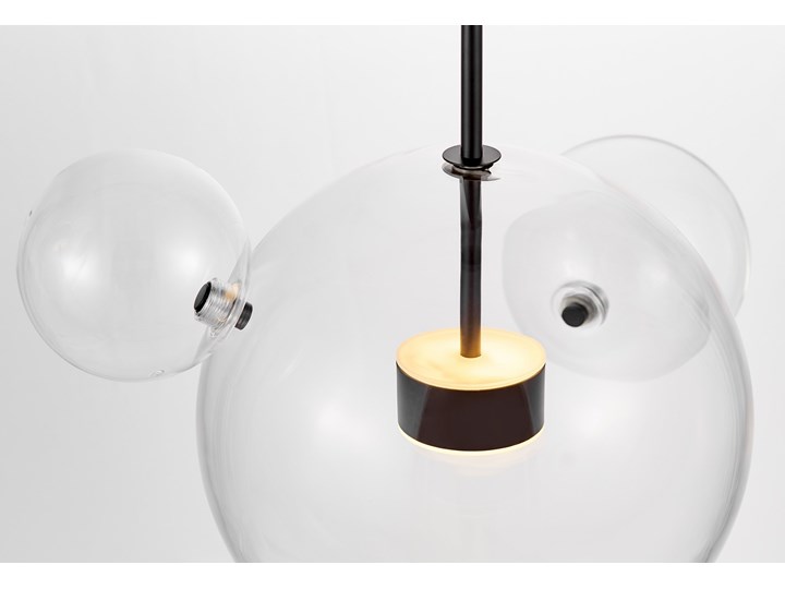 NOWOCZESNA LAMPA WISZĄCA CZARNA NERONI W4 Funkcje Brak dodatkowych funkcji Metal Lampa z abażurem Szkło Lampa z kloszem Pomieszczenie Salon