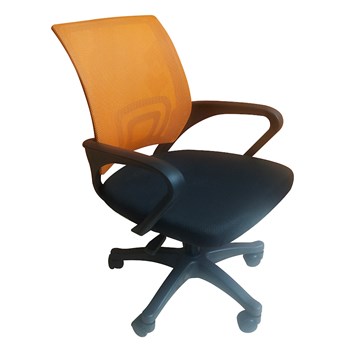 Pomarańczowy nowoczesny fotel obrotowy - Morgan