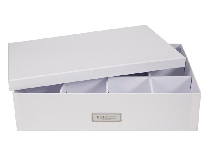 Białe pudełko z 12 przegródkami Bigso Box of Sweden Jakob, 31x43 cm Kategoria Organizery do szaf Kolor Biały