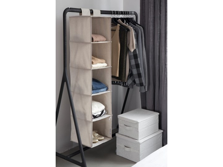 Beżowy wiszący organizer z 5 przegródkami Bigso Box of Sweden Hanging Kategoria Organizery do szaf