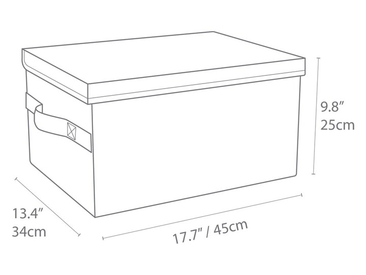 Szare pudełko Bigso Box of Sweden Wanda, 34x25 cm Tkanina Tektura Pudełka Kategoria Pudełka do przechowywania