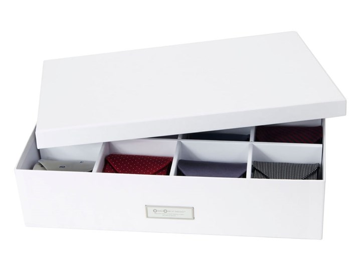 Białe pudełko z 12 przegródkami Bigso Box of Sweden Jakob, 31x43 cm Kategoria Organizery do szaf