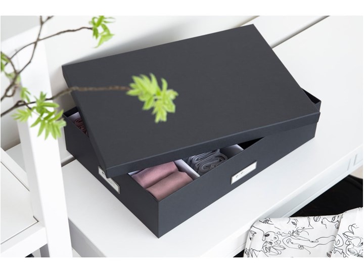 Ciemnoszare pudełko z przegródkami Bigso Box of Sweden Jakob Kategoria Organizery do szaf Kolor Szary