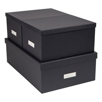 Zestaw 3 ciemnoszarych pudełek Bigso Box of Sweden Inge