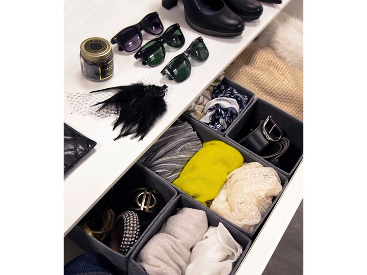 Zestaw 3 szarych organizerów Bigso Box of Sweden Drawer Kategoria Organizery do szaf Kolor Czarny