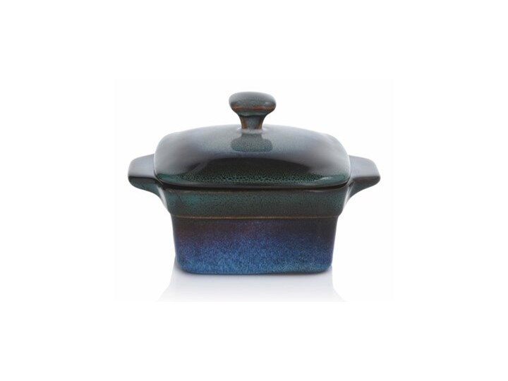 Forma do pieczenia casserole DUKA SAFIR 10.5x10.5 cm niebieska kamionkowa Ceramika Kolor