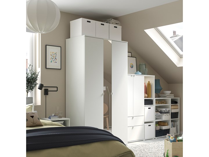 IKEA VIHALS Kombinacja szafy, biały, 305x57x200 cm Kategoria Zestawy mebli do sypialni