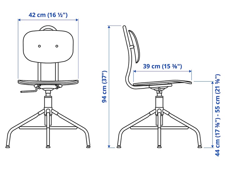 IKEA FJÄLLBO/KULLABERG / GULLHULT Kombinacja biurko/szafka, i krzesło obrotowe czarny/sosna