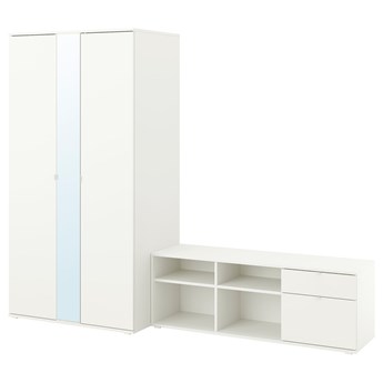 IKEA VIHALS Kombinacja szafa/ława, biały, 251x57x200 cm