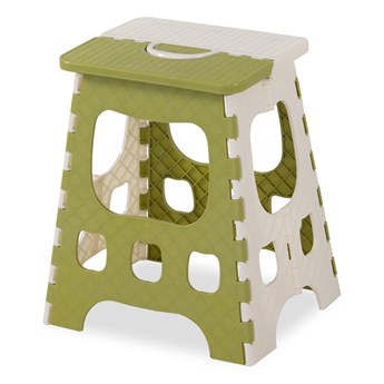 Stołek, taboret, podest składany duży 39 cm wysokości beżowo-zielony 8243