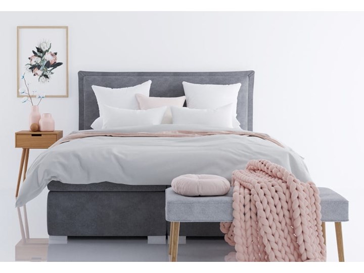 Łóżko kontynentalne Entera z pojemnikiem + kolory Łóżko tapicerowane Tkanina Drewno Kategoria Łóżka do sypialni