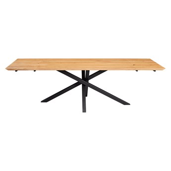 Stół rozkładany Slant z litego drewna Dąb 120x100 cm Dwie dostawki 50 cm Lakier matowy