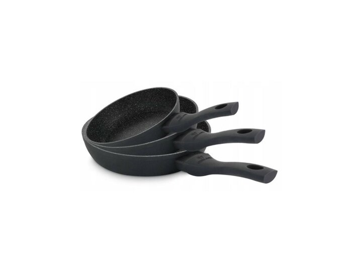 Zestaw patelni GERLACH SMART STEEL 20, 24, 28 cm Stal nierdzewna Kategoria Zestawy garnków i patelni Kolor Szary