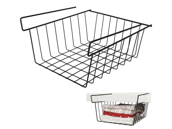 Kosz koszyk podwieszany pod półkę organizer czarny metalowy loft 27,5 cm kod: O-229021