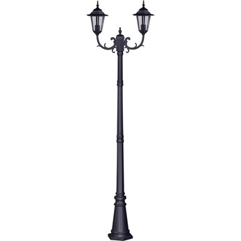 Czarna podwójna stojąca lampa ogrodowa wysoka - S326-Relva