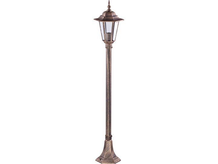 Czarno-złota stojąca lampa ogrodowa retro słupek - S328-Relva Lampa stojąca Kolor Złoty Słupek ogrodowy Kategoria Lampy ogrodowe