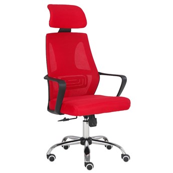 Czerwony nowoczesny fotel obrotowy - Fisan