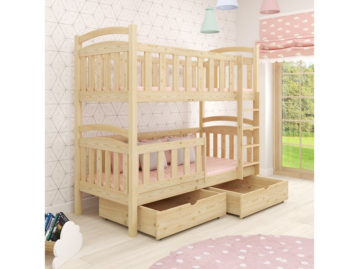 Łóżko piętrowe MICHAŚ wiele rozmiarów i kolorów Rozmiar materaca 80x180 cm Drewno Kategoria Łóżka dla dzieci