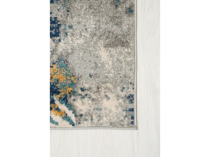 Dywan Nowoczesny w Kwiaty Szary Niebieski Denver 59062 Syntetyk 180x250 cm Prostokątny Juta Dywany Wzór Roślinny