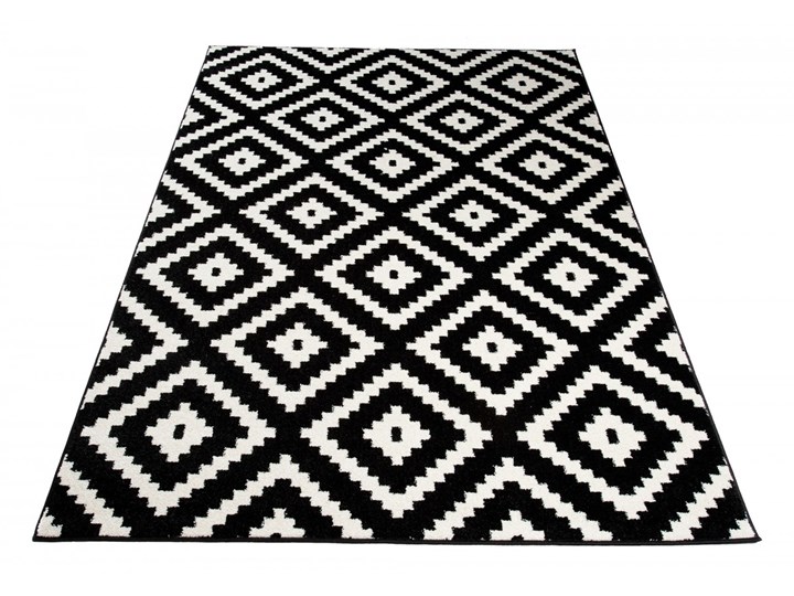 Dywan Nowoczesny Geometryczny Czarno-Biały 38722 Syntetyk 60x100 cm Juta Dywany Prostokątny Pomieszczenie Salon