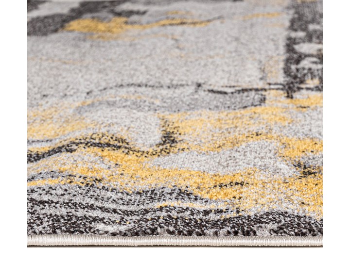 Nowoczesny Dywan Abstrakcyjny Design Szary Żółty Elefanta 67831 Polipropylen 60x120 cm Prostokątny Dywany Pomieszczenie Salon