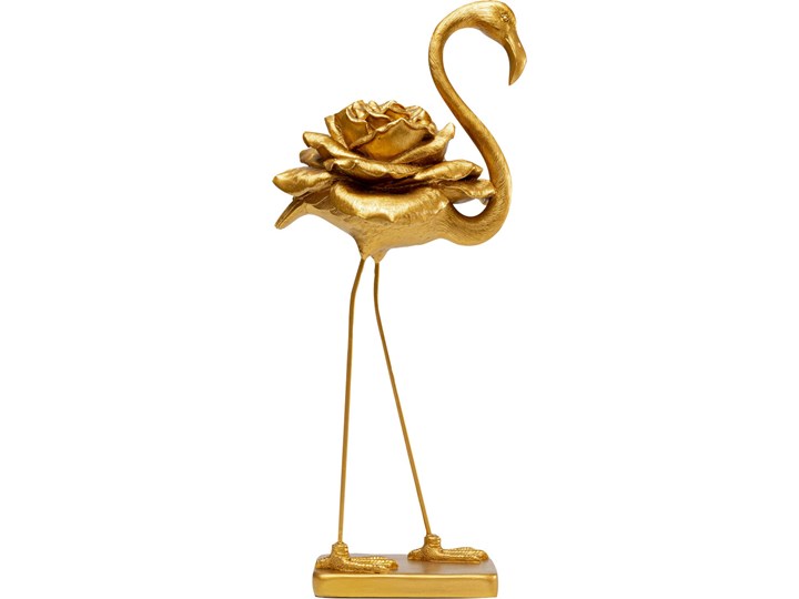 Dekoracja stojąca Rose Flamingo 26x63 cm złota Zwierzęta Kolor Złoty
