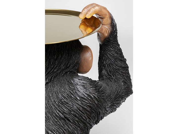 Figurka dekoracyjna Butler Playing Chimp 45x52 cm czarna Kolor Czarny